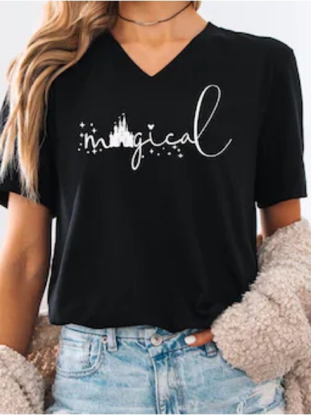 𝐁𝐄𝐎𝐂𝐔𝐓 | BLACK “MAGICAL” SHORT SLEEVE TOP